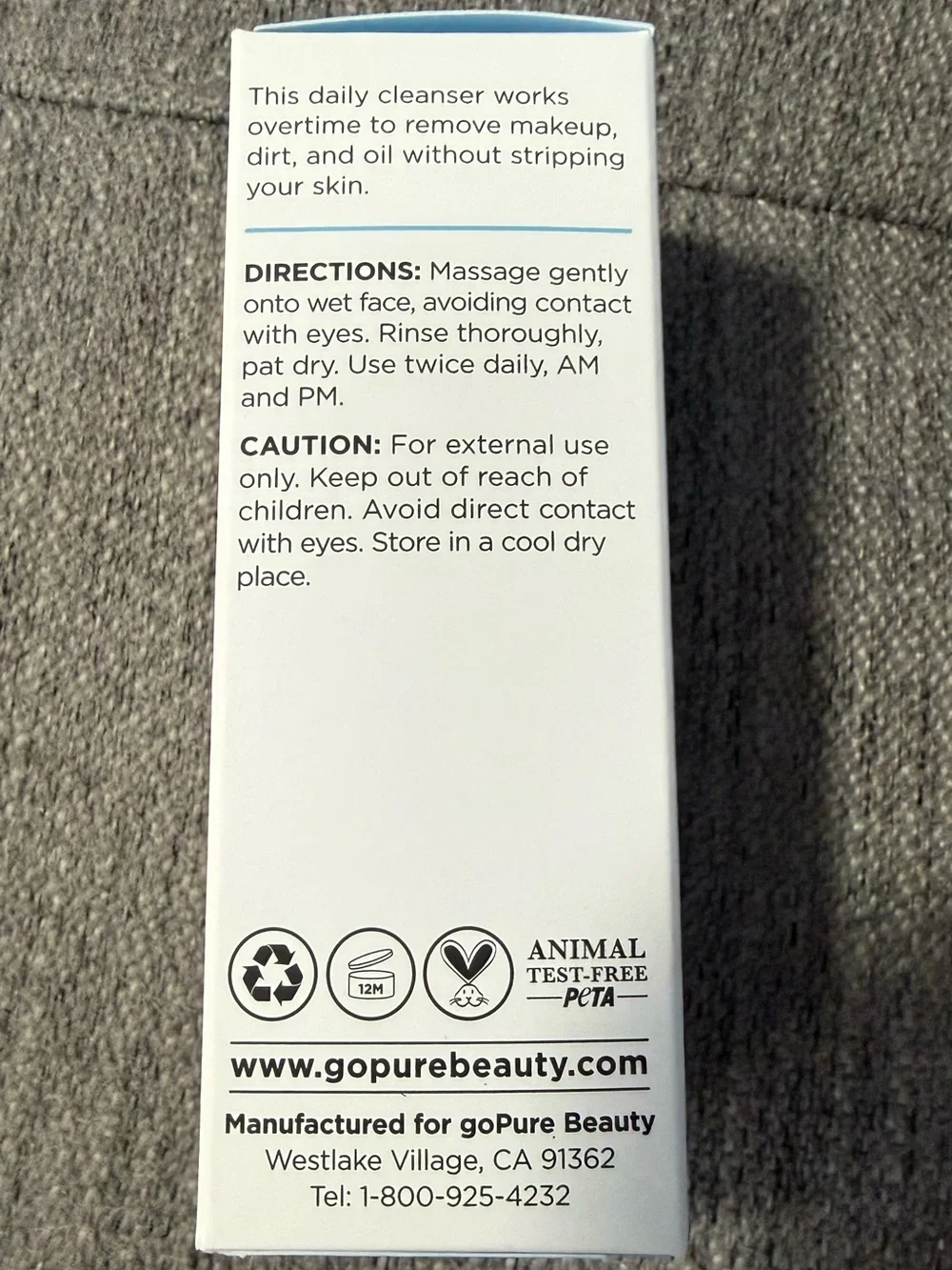 NIB GoPure Gentle Gel Cleanser, 1 fl oz (30ml)